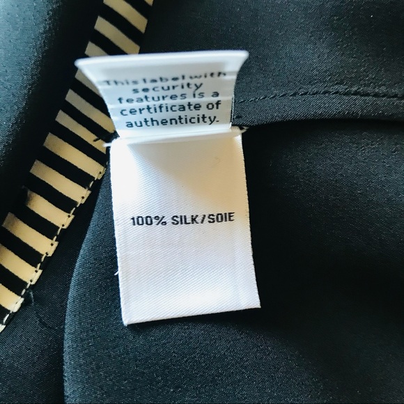 Diane Von Furstenberg DVF Black Collar Lorelei Long Sleeve Button Up Silk Blouse - Picture 11 of 15